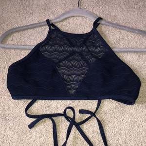 Aerie Crop‎ Bikini Top Medium Navy Blue